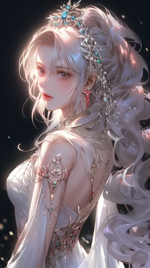 Ethereal Girl Cosmic Galaxy Portrait