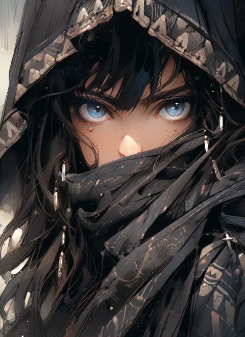 Woman Blue Eyes Action Painter
