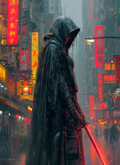 Woman Sword Cyberpunk Manga Street