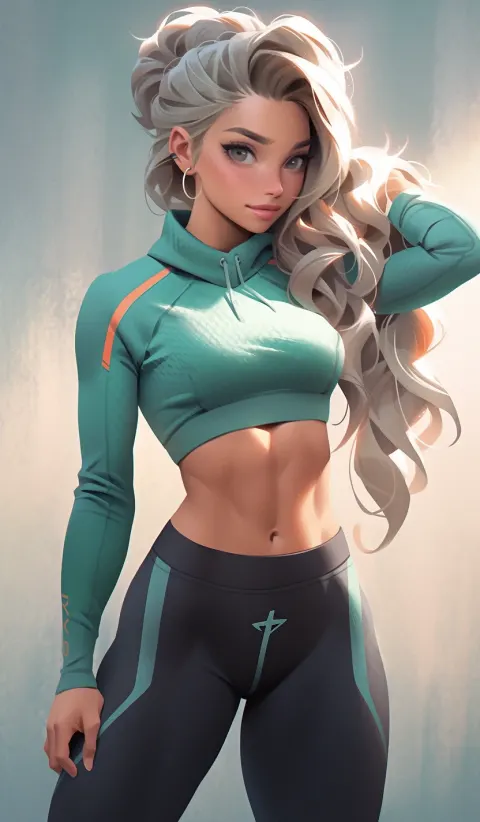Fitness Girl Athletic Figure Portrait