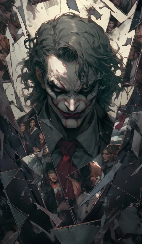 Joker Broken Mirror Dark Portrait