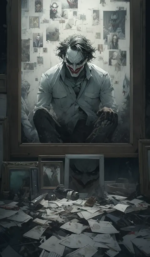 Joker Broken Mirror Dark Portrait