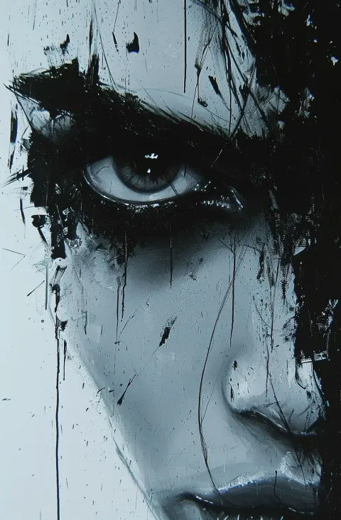 Abstract Portrait Eyes Aside