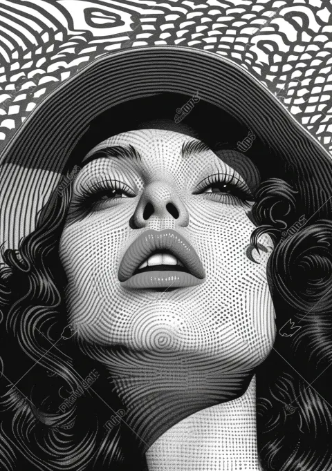 Woman Black White Pop Art