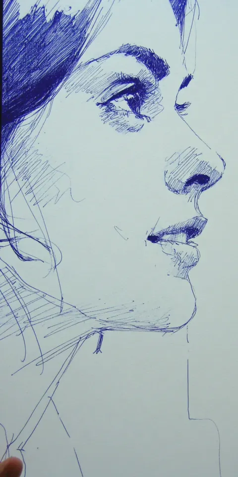 Pencil Sketch Woman Portrait