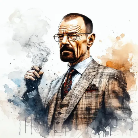 Walter White Illustrated in Vintage Ink