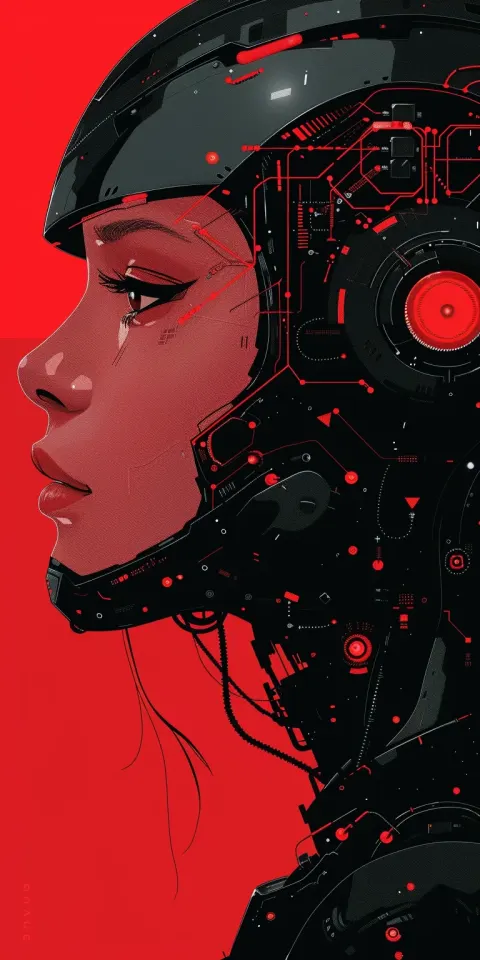 Robotic Woman Cyberpunk Circuitry