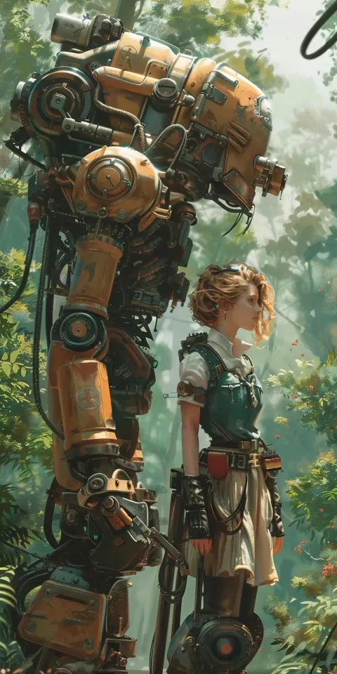 Steampunk Mecha Pilot Warrior