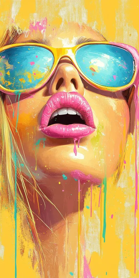 Woman Face Pop Art Drawing