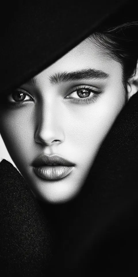 Female Model Black White Fashion