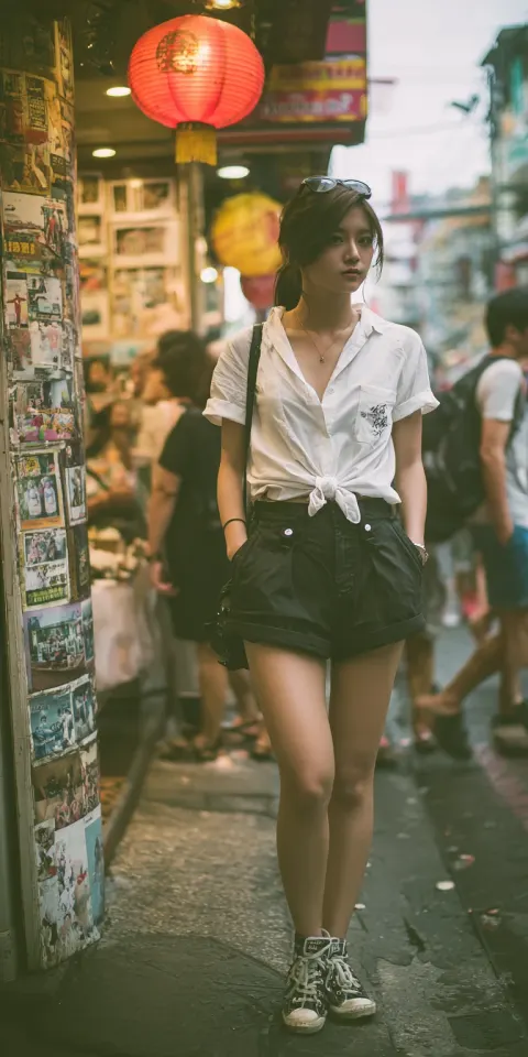 Asian Woman Shy Portrait