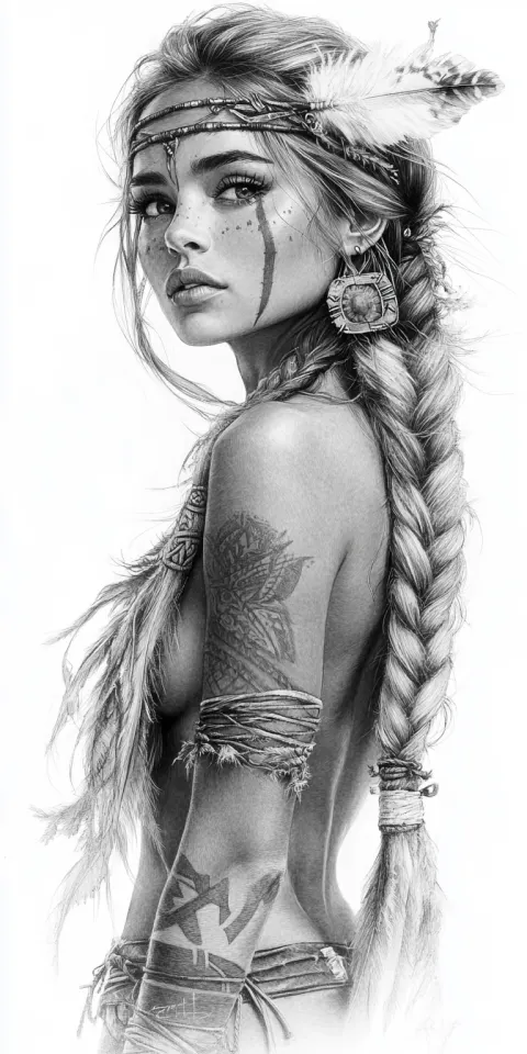 Viking Warrior Woman War Paint