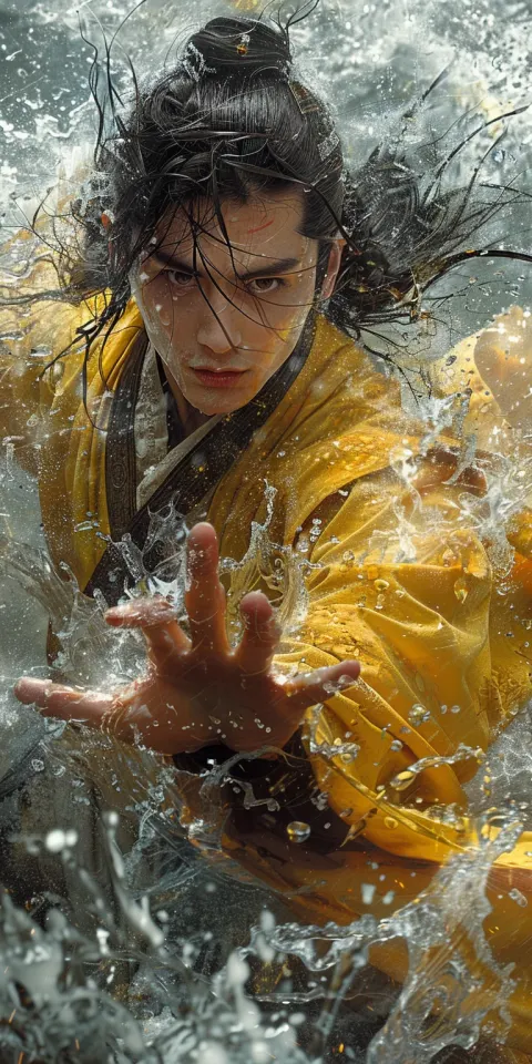 Young Warrior Ancient China Sea Rain