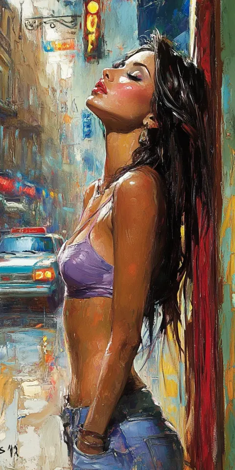 Woman Window Romantic Impressionist Painting