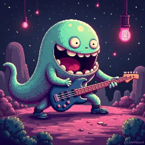 Pixelated Slime Bass Bouncing at 176 BPM