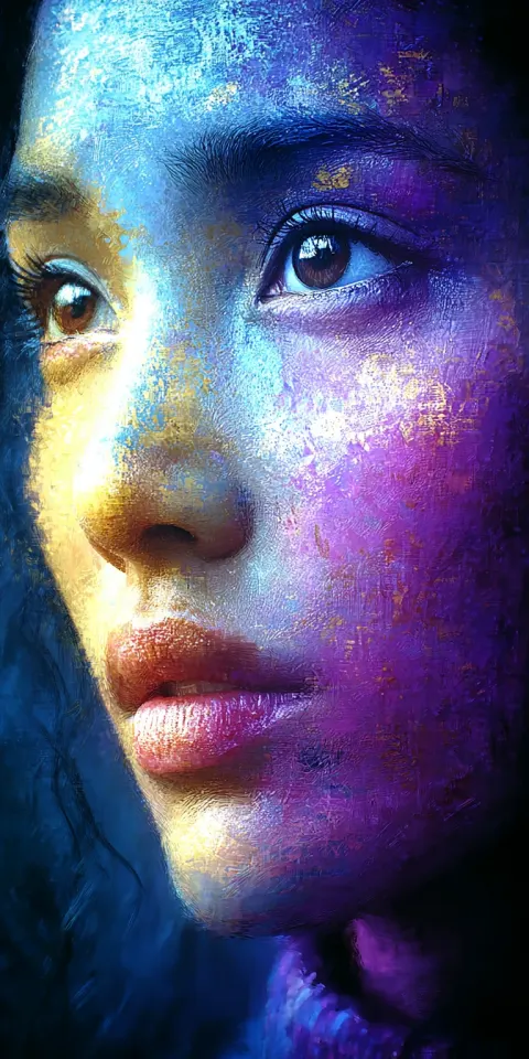 Woman Brushstroke Painting Cinematic Elegance
