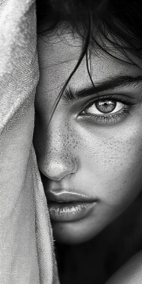 Haunting Woman Portrait Black White Photography