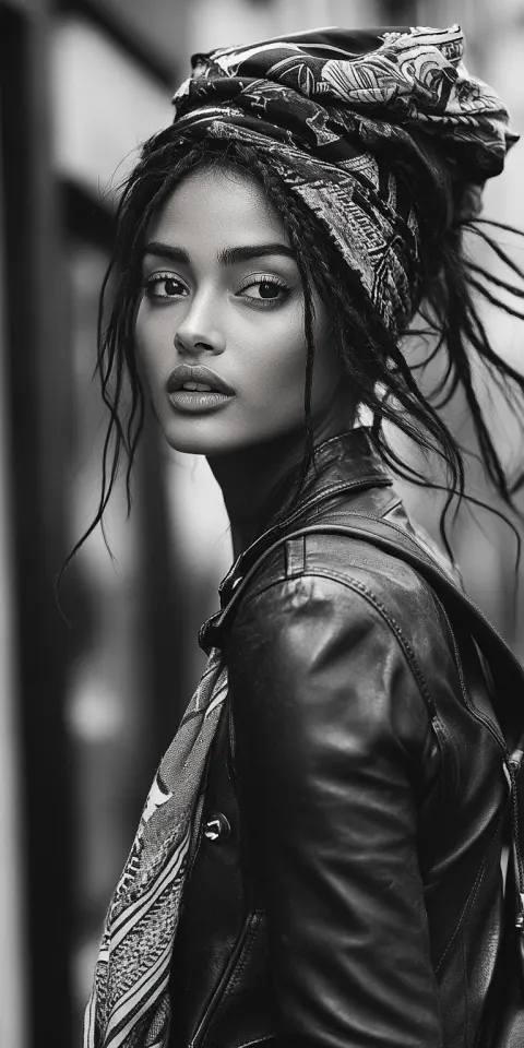Woman Leather Jacket London Street Photography