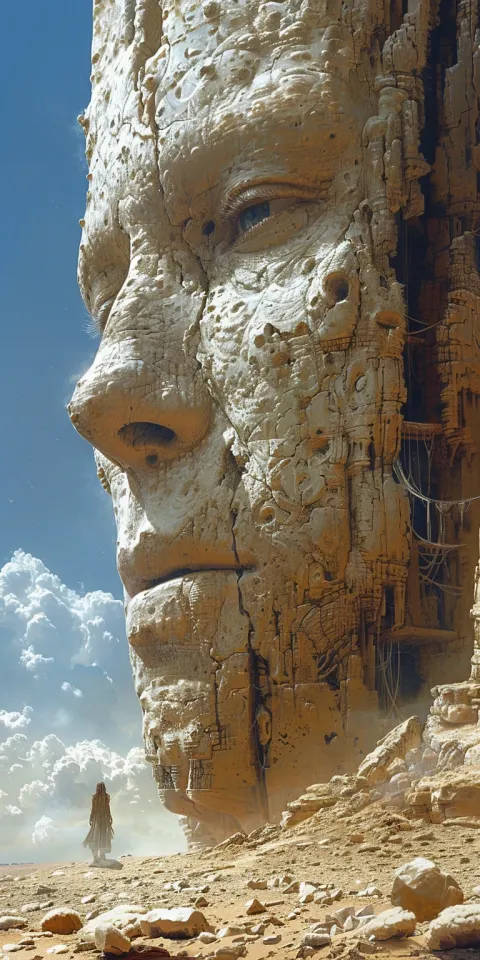 Humanoid Face Desert Fantasy Landscape