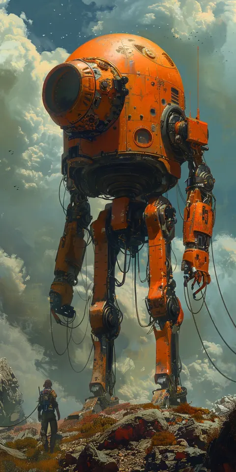 Giant Mech Round Head Concept Art