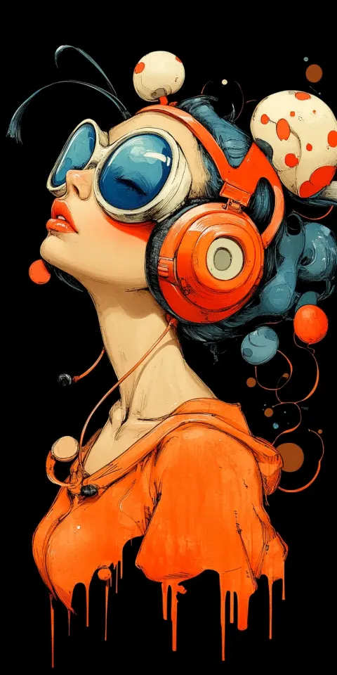 Woman Futuristic Face Fantastical Contraptions