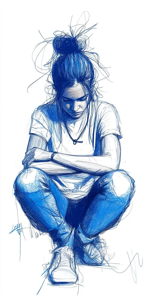 Woman Minimalist Line Drawing Abstract