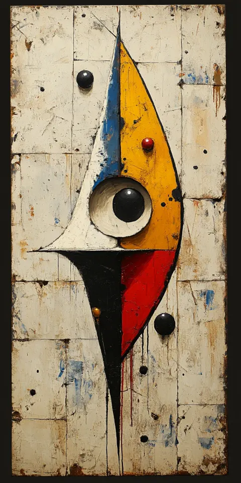 Abstract Character Chalk Drawing Colorful