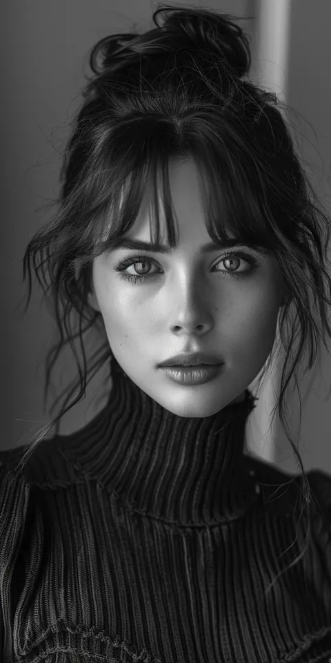 Fashion Model Cover Black White Photography