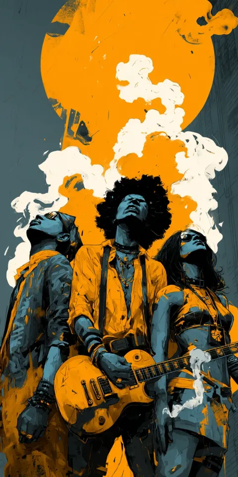 1970s Rock Band Album Cover Surreal