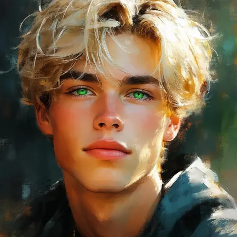 Blonde Teen Portrait in Painterly Digital Style
