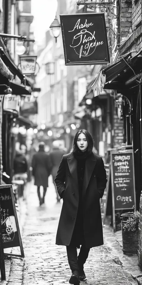 Woman London Street Photography Black White