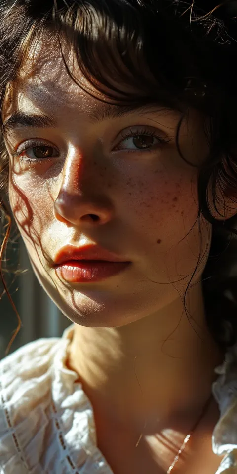 Woman Brown Eyes Studio Light Portrait