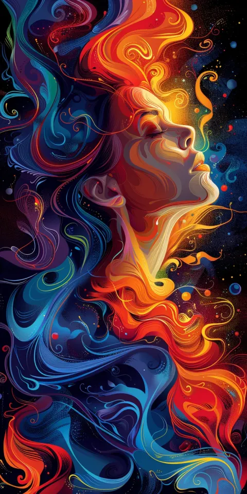 Woman Long Hair Vector Illustration Abstract