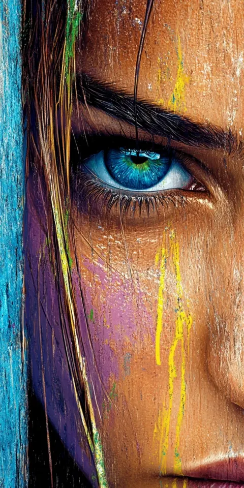 Woman Face Color Drawing Portrait