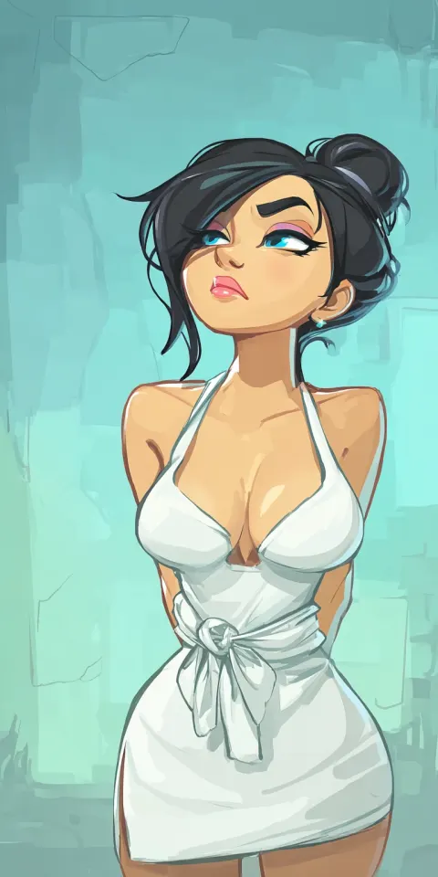 Asian Woman Shy Mid 20s Portrait