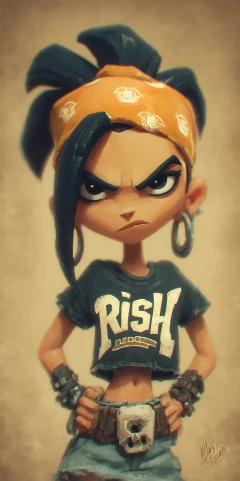 Dark-Haired Gothcore Girl Character