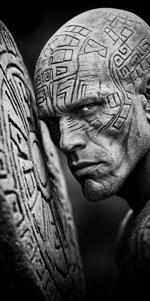 Alien Cyborg Symmetrical Detailed Face