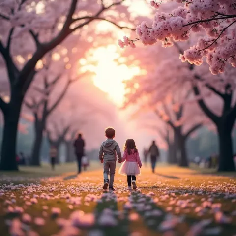 Cherry Blossom Hanami in Cinematic Pink Bokeh