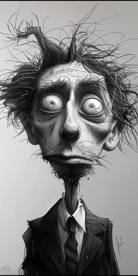 Cartoon Man Tim Burton Sketch