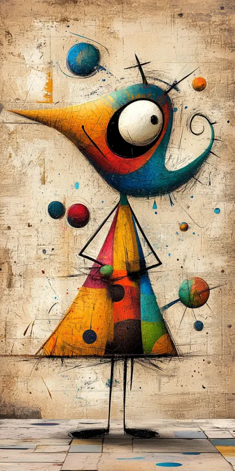 Woman Dress Abstract Miro Painting