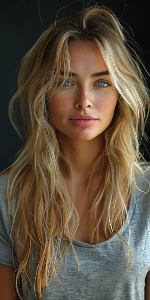 Blonde Woman Dramatic Lighting Portrait