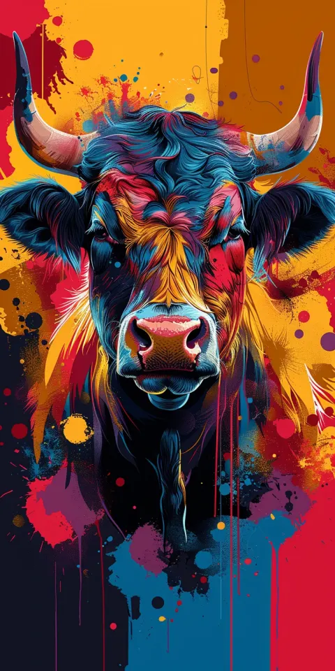 Nelore Cattle Colorful Illustration