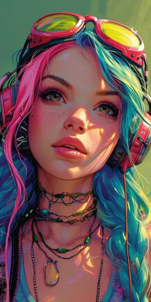Woman Colorful Hair Martin Ansin