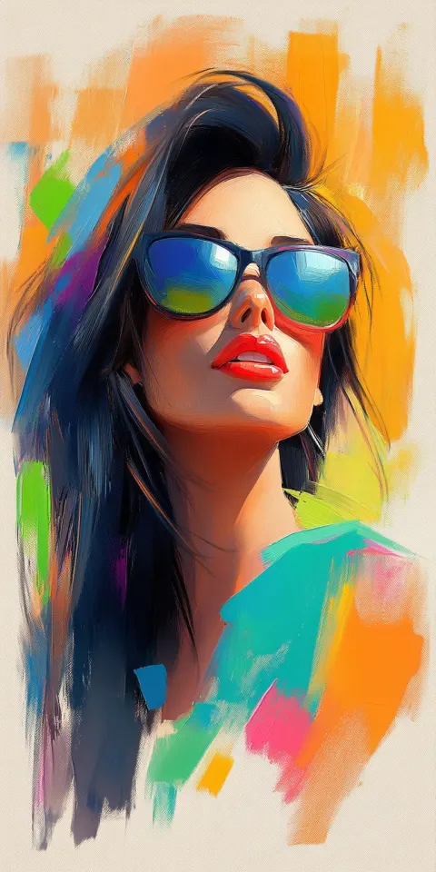 Woman Long Hair Photorealistic Painting