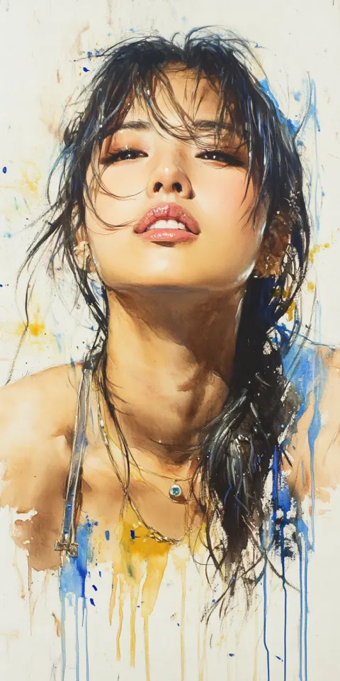 Korean Woman Ink Painting Asian
