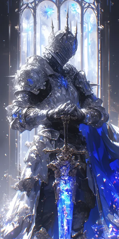 Dark Knight White Armor Sword