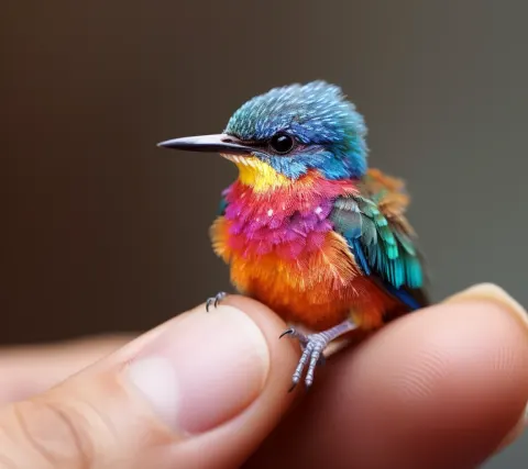 Bird Finger Cute Colorful Dreamy