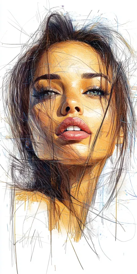 Woman Face Sketch Expressive Portraits