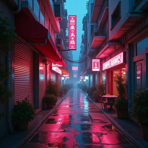 Neonpunk Tel Aviv on a Summer Morning