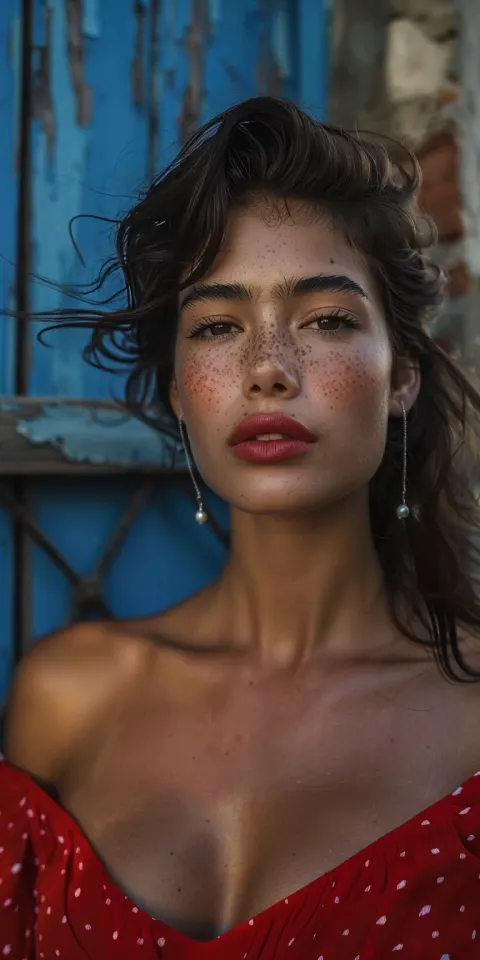 Spanish Model Photorealistic Fashion Portrait